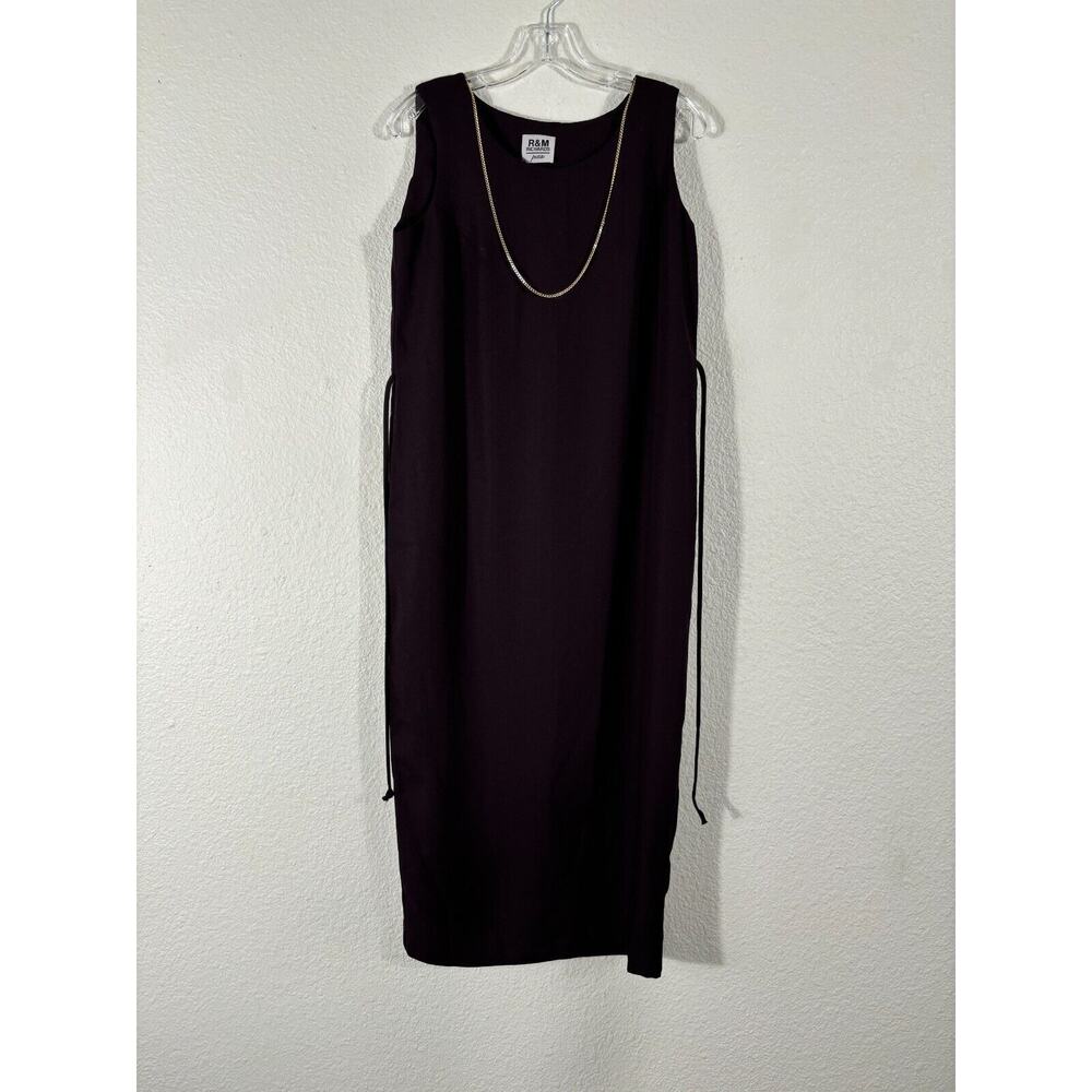 Vintage 90s Y2K Midi Dress Petite Medium PM Purple Sleeveless‎ R&M Richards